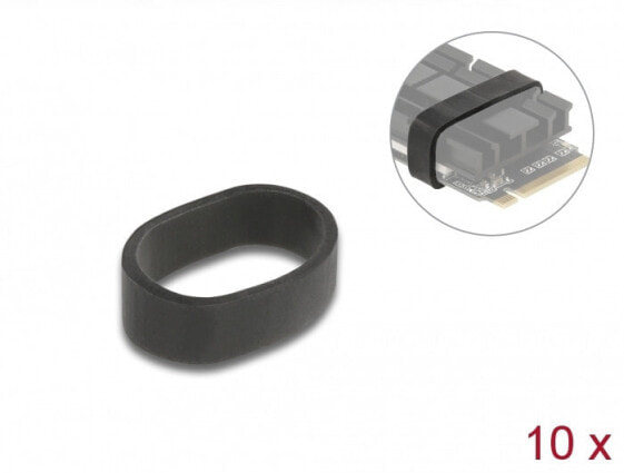Delock 18409 - Solid-state drive (SSD) - Black - Thermoplastic polyurethane (TPU) - 10 pc(s) - 5 mm