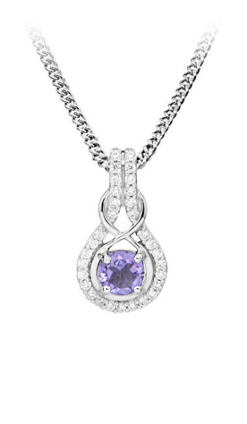 Luxury silver pendant with amethyst PG000113
