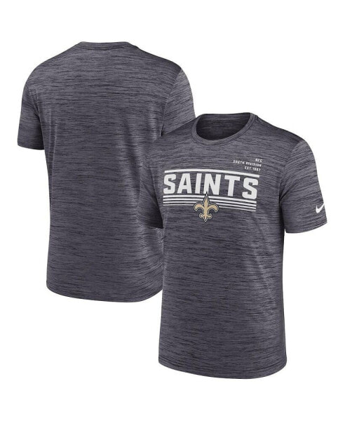 Men's Anthracite New Orleans Saints Yardline Velocity Performance T-shirt