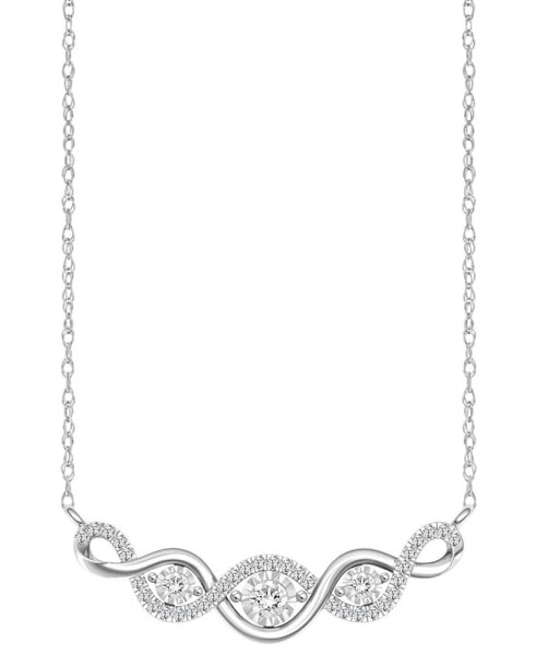 Diamond Swirl 18" Collar Necklace (1/4 ct. t.w.) in 10k White Gold