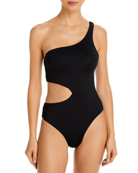 Aqua 281985 One Shoulder Cut Out One Piece Swimsuit, Size Medium
