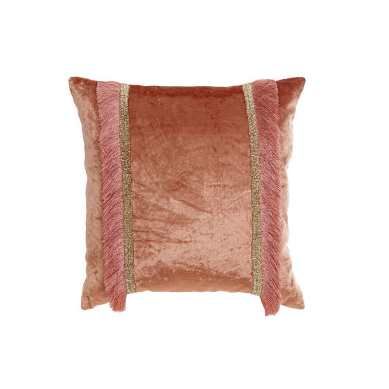 Cushion DKD Home Decor Coral Squared Fringe 45 x 10 x 45 cm