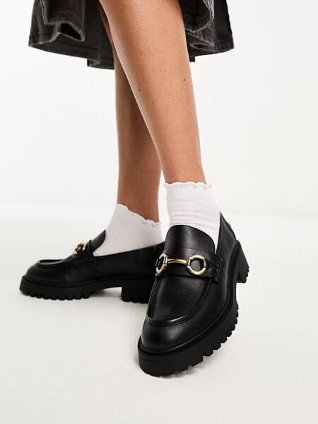 Mango chunky loafer in black