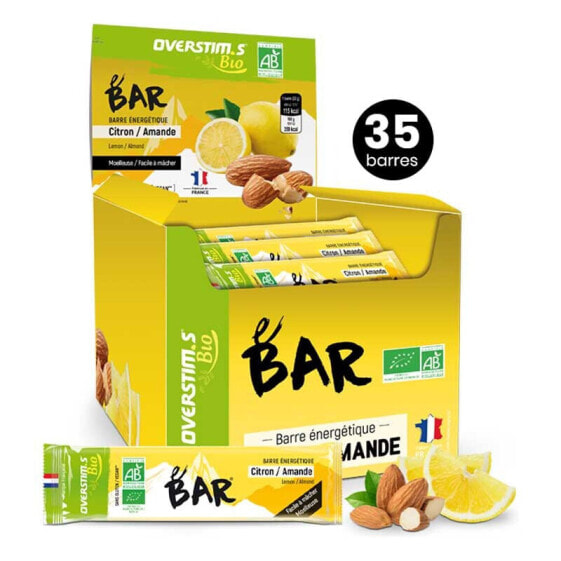 OVERSTIMS E-Bar BIO Almond Lemon 32g Energy Bars Box 35 Units