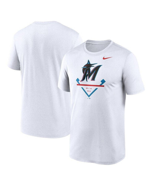 Men's White Miami Marlins Icon Legend Performance T-shirt