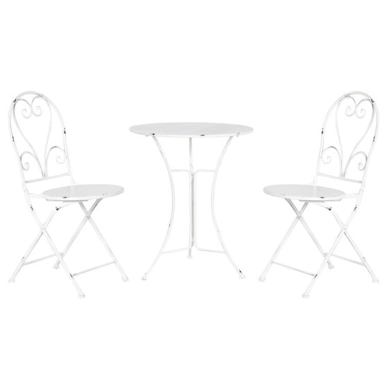 Table set with 2 chairs Home ESPRIT White 60 x 60 x 70 cm