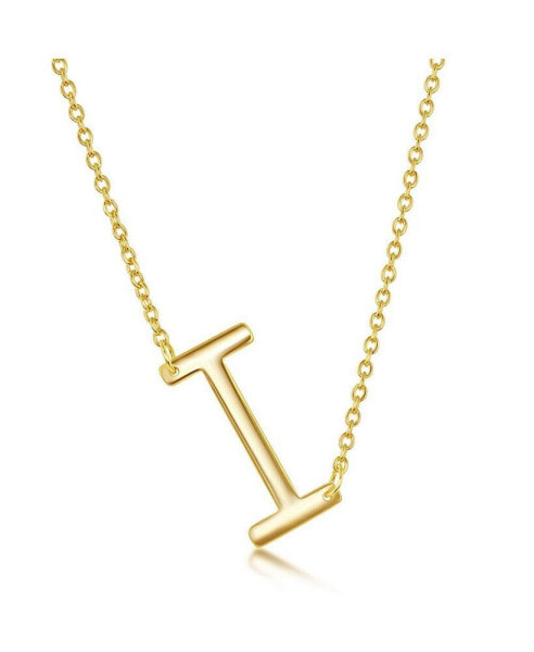 Sterling Silver 14k Gold Plated Sideways Initial Necklace