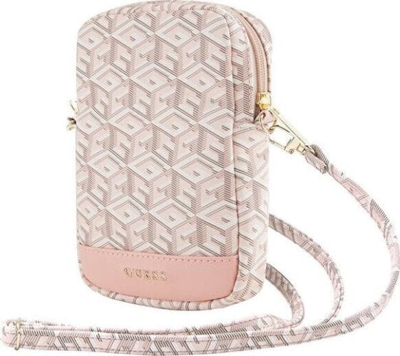 Guess Guess Zip GCube Bottom Stripe - Torebka na telefon (różowy)