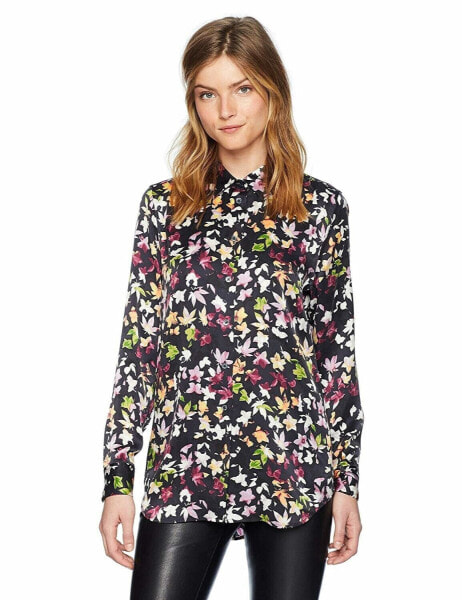 Equipment 155683 Women's Floral Exposure Printed Essential Blouse Eclipse Sz. XS