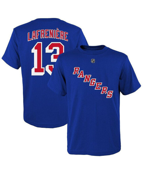 Big Boys Alexis Lafreniere Blue New York Rangers Player Name and Number T-shirt