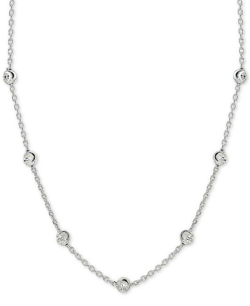 Giani Bernini beaded Station Chain Necklace in 18k Gold-Plated Silver, or 18k Rose Gold-Plated Silver or Sterling Silver 18" + 2" extender, Created for Macy's