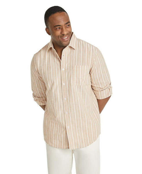 Big & Tall Johnny g Stripe Relaxed Fit Linen Shirt