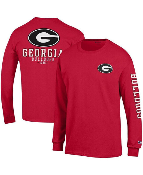 Men's Red Georgia Bulldogs Team Stack Long Sleeve T-shirt