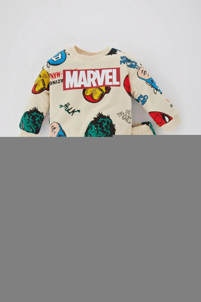 Erkek Bebek Marvel Comic Sweatshirt Eşofman Altı 2'li Takım