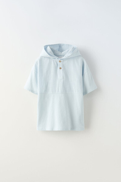 Combined hooded t-shirt