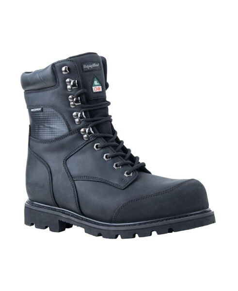 Men's Platinum Leather Warm Insulated Waterproof Non-Slip Work Boots