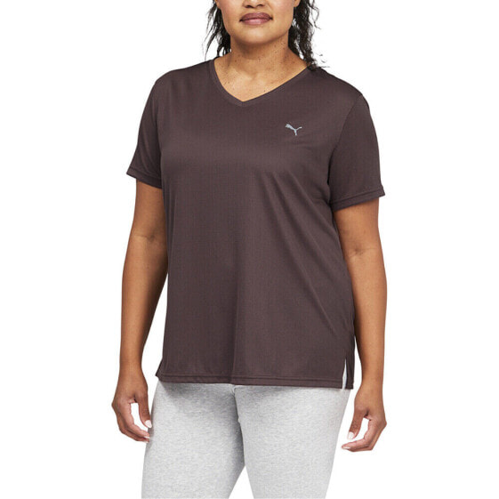 Puma Performance V Neck Short Sleeve T-Shirt Plus Womens Size 3X Casual Tops 52