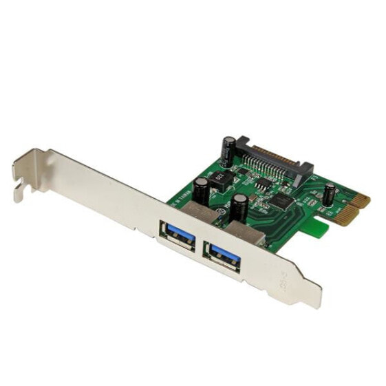 StarTech.com 2 Port PCI Express (PCIe) SuperSpeed USB 3.0 Card Adapter with UASP - SATA Power - PCIe - USB 3.2 Gen 1 (3.1 Gen 1) - Low-profile - PCIe 2.0 - Green - Metallic - CE - FCC - TAA - REACH