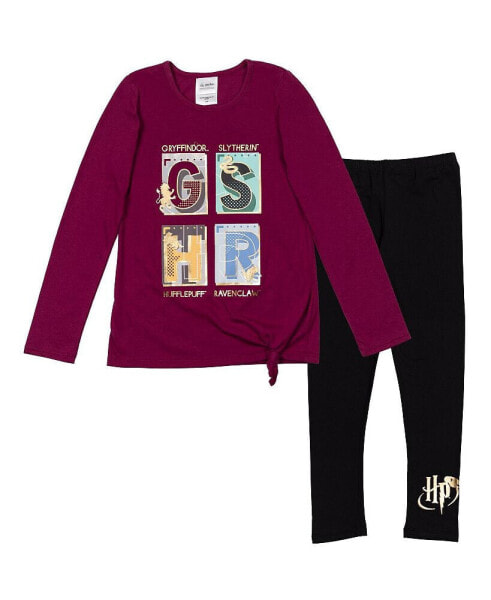 Gryffindor Hufflepuff Ravenclaw Girls T-Shirt and Leggings Outfit Set Toddler|Child