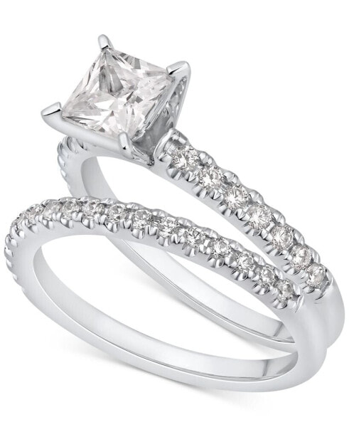 Кольцо Macy's Diamond Princess-Cut Bridal Set