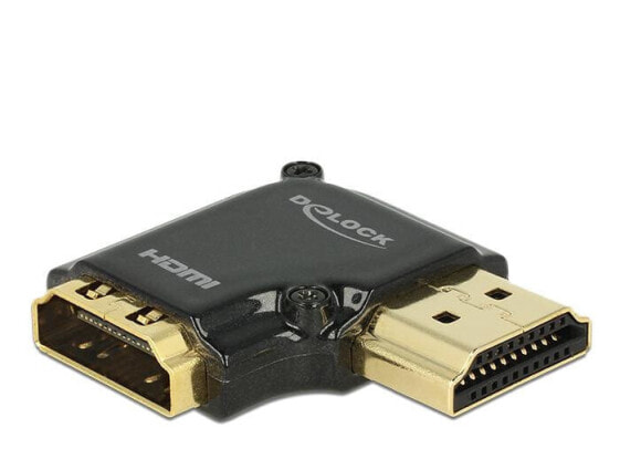 Delock HDMI-A/HDMI-A - F/M - 90° - HDMI - HDMI - Female - Male - Gold - 3840 x 2160 pixels