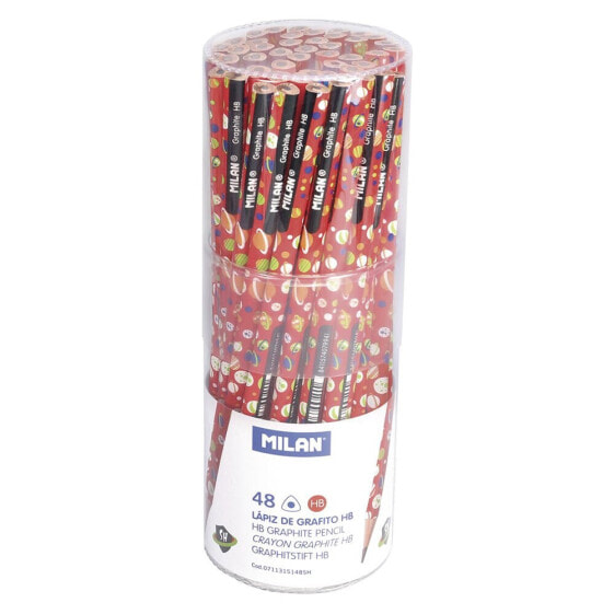 MILAN Can 48 Triangular Hb Graphite Pencils With Super Heroes Space Designs