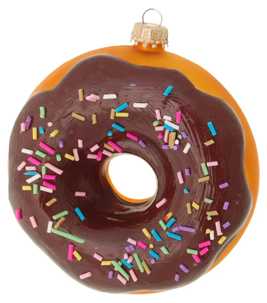 Braun 11cm Amerikanischer Donut aus Glas