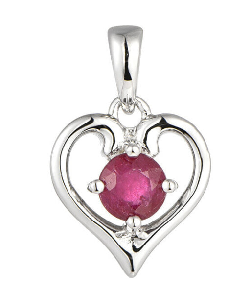 Gentle silver necklace with ruby MP06171C (chain, pendant)