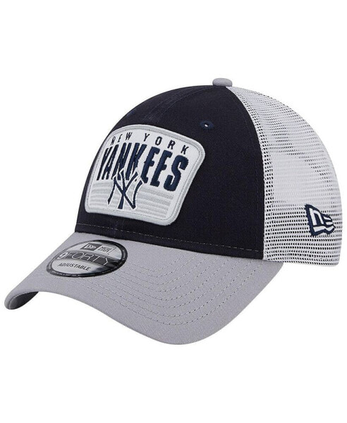 Men's Navy New York Yankees Two-Tone Patch 9FORTY Snapback Hat