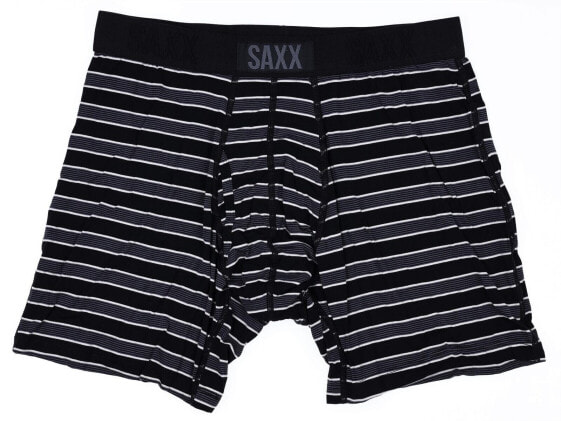 Мужское белье SAXX 285031 Ultra Super Soft Boxer Briefs черно-белая полоска Medium