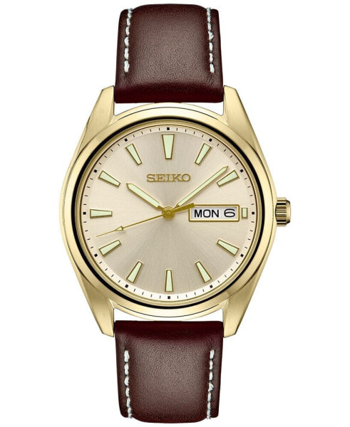 Наручные часы Jones New York Men's Brown Genuine Leather Strap Watch 44mm.