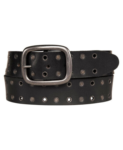 Men's Grommet and Stud Leather Belt