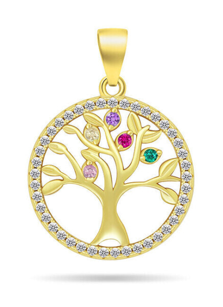 Modern Gold Plated Tree of Life Pendant PT82YRBW