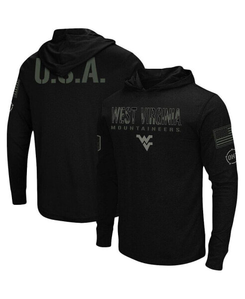 Men's Black West Virginia Mountaineers OHT Military-Inspired Appreciation Hoodie Long Sleeve T-shirt