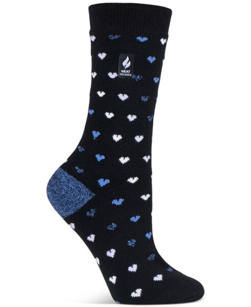 Women's Ultra Lite Orchid Hearts Crew Socks