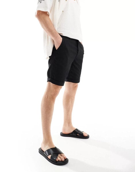 Threadbare chino shorts in black