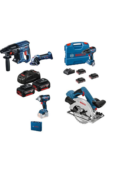 Power Tools 5li Kit Vidalama+Kırıcı Delici+Taşlama+Somun Sıkma+Testere+2x5Ah+3x2Ah+2xDolum Cih