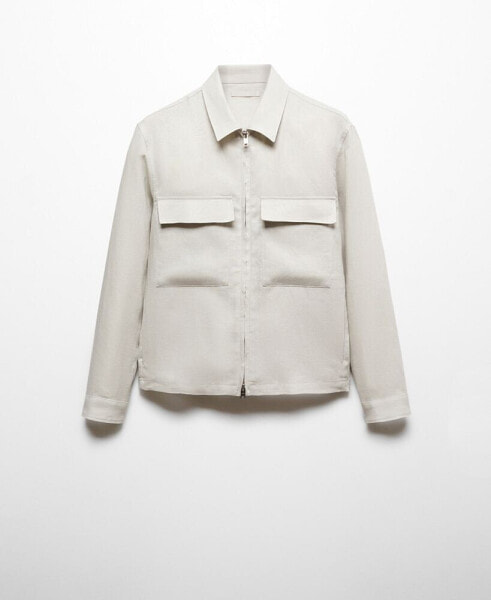 Men's Zipper Linen Jacket