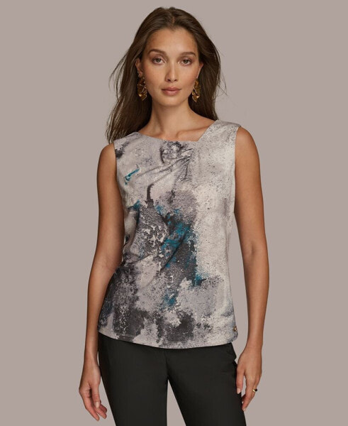 Donna Karan Women's Printed Sleeveless Blouse