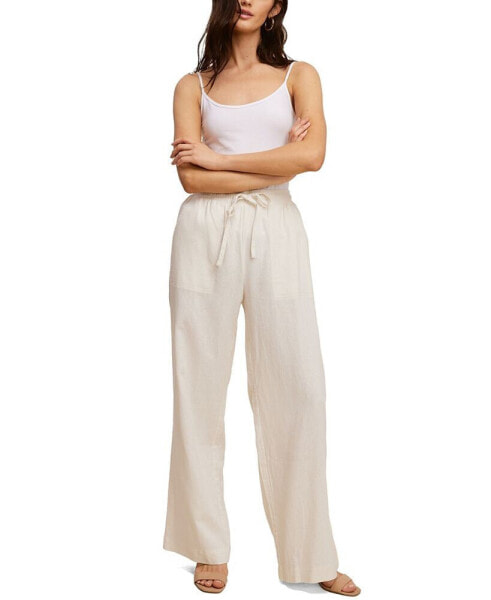 Solid Linen Drawstring Pants