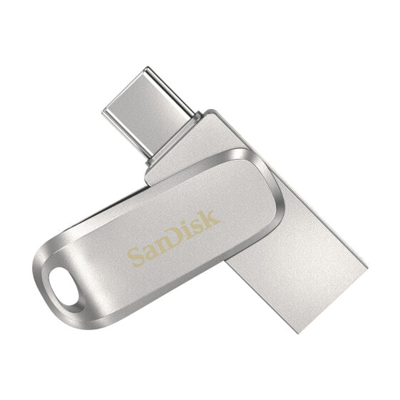 USB флеш-накопитель SanDisk Ultra Dual Drive Luxe - 256 ГБ - USB Type-A / USB Type-C - 3.2 Gen 1 (3.1 Gen 1) - 150 МБ/с - поворотный - нержавеющая сталь