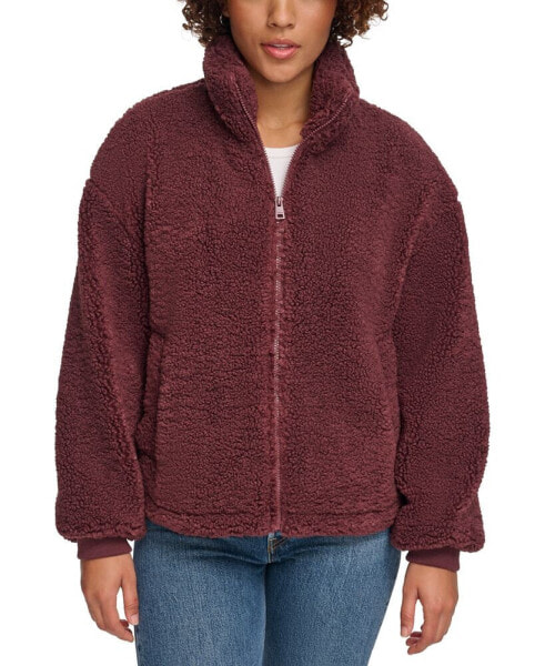 Women's Sherpa Stand Collar Zip Up Jacket