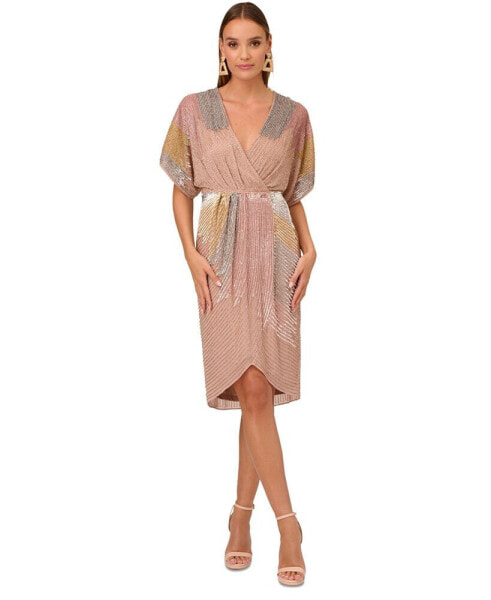 Women's Beaded Dolman-Sleeve Dress