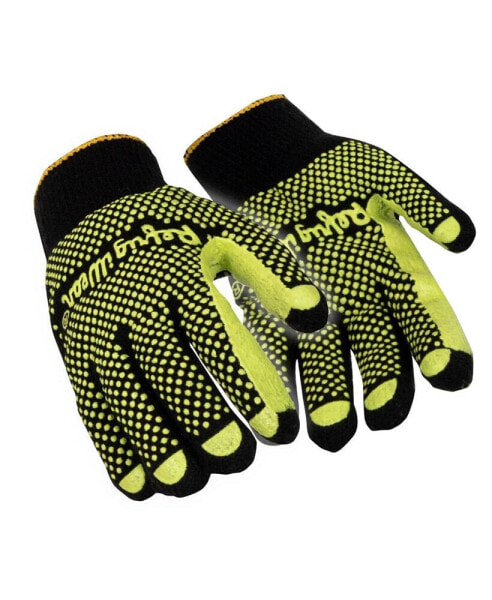 Men's Brushed Acrylic Double-Sided Dot Gripping Gloves (Pack of 12 Pairs)