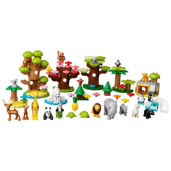 Дети > LEGO DUPLO 10975 Конструктор "Дикие животные мира" для 2-летних, 22 фигурки животных, игровая коврик