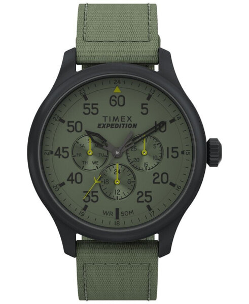 Men's Expedition Field Quartz Analog Green material Strap 43mm Round Watch