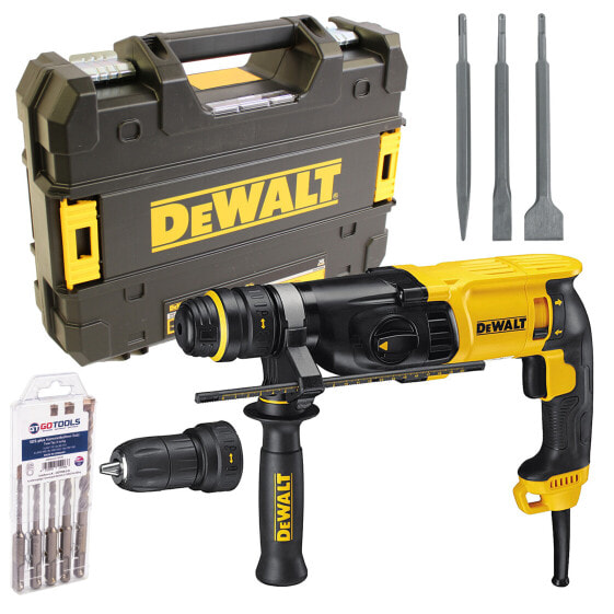 DeWalt Kombihammer D25134K-QS + Hammerbohrer-Set 5tlg. + Meisselset 3tlg.