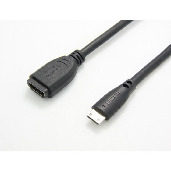 VALUE Cableadapter - HDMI F - HDMI Mini M - 150 m - HDMI Type C (Mini) - HDMI Type A (Standard) - Black