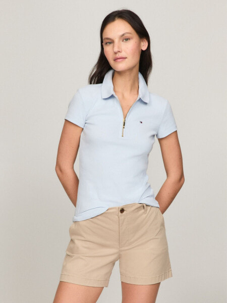 Slim Fit Zip Polo