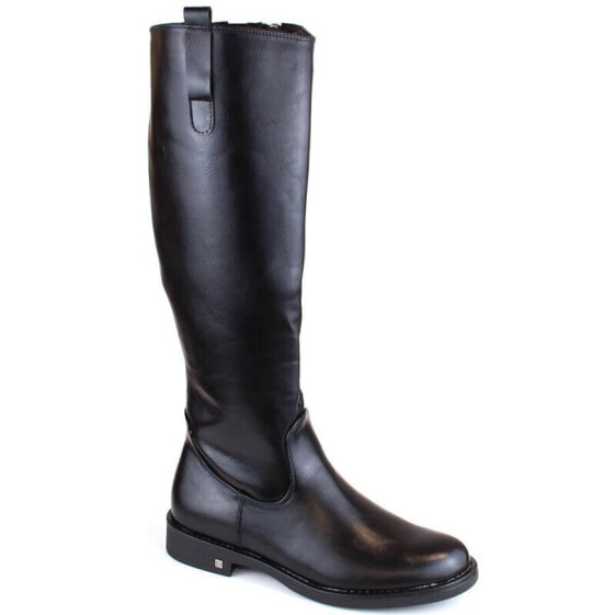 Potocki W WOL194 black flat-heeled boots